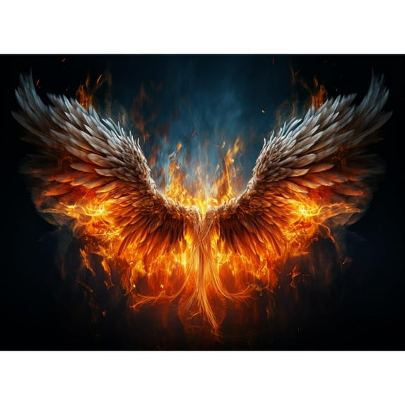 A Pair of Wing in Fire 5D Diamond Art Painting by Number Kits for Adults DIY Paint with Round Full Drill Diamond Gems Painting Art Craft for Home Wall Decor 11.8x15.8inch(1)