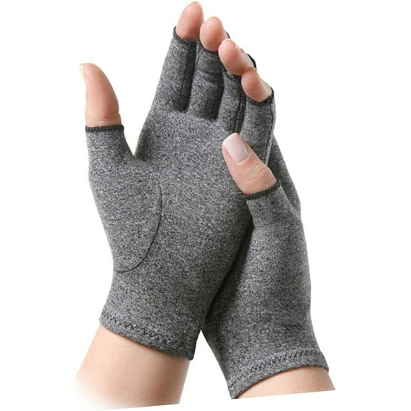 Pair Womens Glove Arthritis Gloves Men Fingerless Open Finger Gloves Miss Fingerless Grey