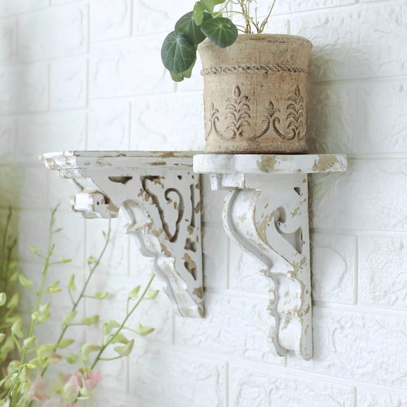 Wood Corbels Shabby Wood Brackets Decorative Shelf Brackets in Diffferent Shape Vintage White Wooden Corbels Wall Decor Door Inner Corner Decoration
