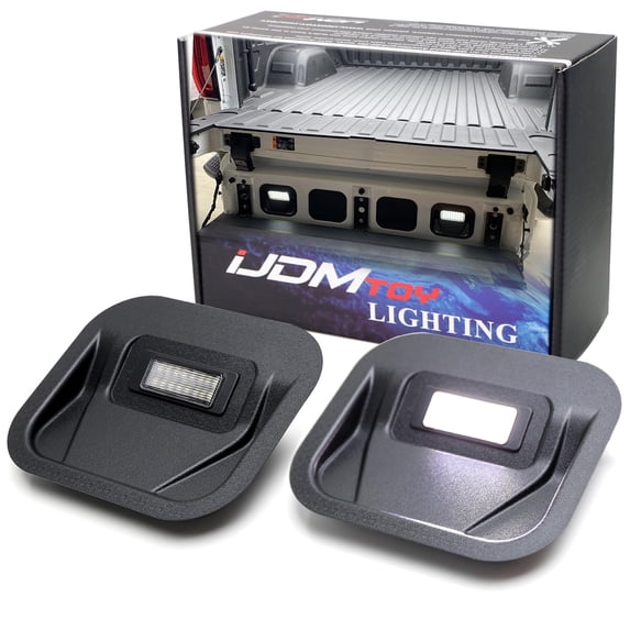 Pair Xenon White 18-SMD LED GM Truck Bed Multi-Pro Tailgate Step Light Kit w/ Wiring Harness For 2019-up GMC Sierra or Chevrolet Silverado 1500 2500HD 3500HD