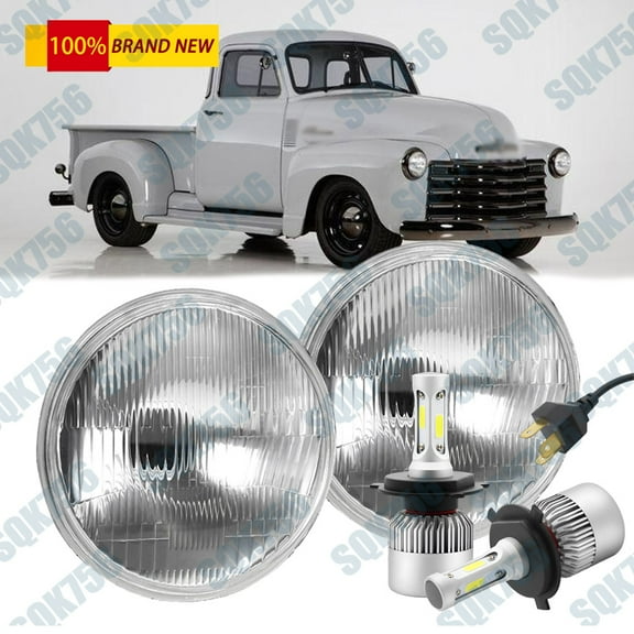 Pair for Chevrolet C10 C20 Pickup K10 K20 7"inch Round LED Headlights High Low