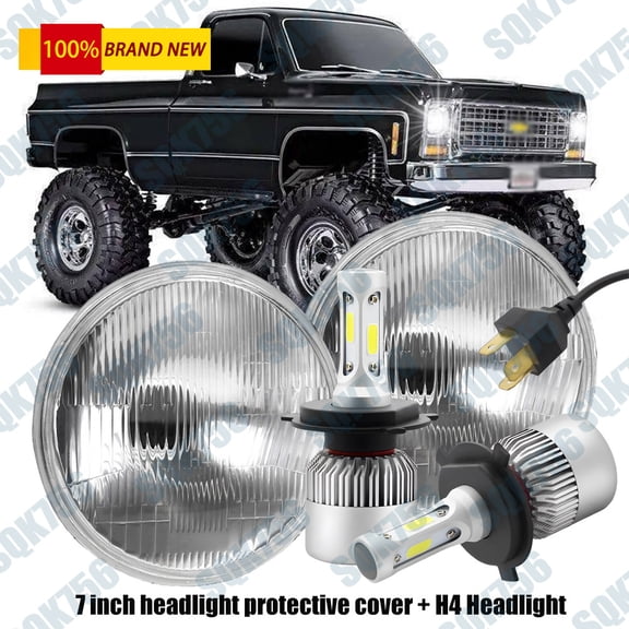 Pair for Chevrolet C10 C20 Pickup K10 K20 7"inch Round LED Headlights High Low