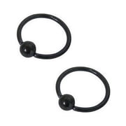 Pair of 16G Black Titanium Captive Bead Rings
