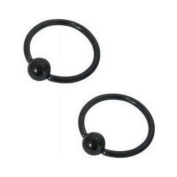 Pair of 16G Black Titanium Captive Bead Rings