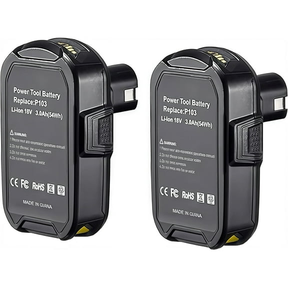 Pair of 18V Batteries for ZIPmow Remote Control Lawn Mower Model A106-RC (Charging Base Not Included)