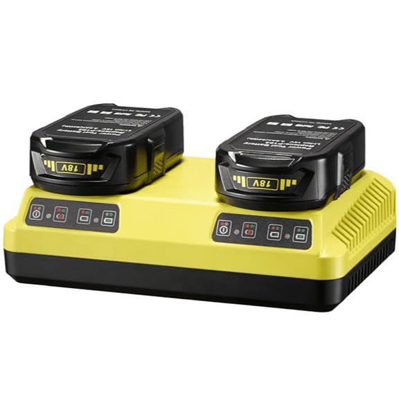 Pair of 18V 3Ah Batteries with Charging Base for ZIPmow Model A106-RC Remote Control Lawn Mower