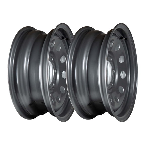 Pair of (2) 16" x 6" - 6 Lug Silver Mod Solid Steel Trailer Wheel Rim - 6 x 5.5" Bolt Pattern