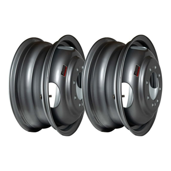 Pair of (2) 16" x 6" - 8 Lug Silver Mod Solid Steel Dually Trailer Wheel Rim - 8 x 6.5" Bolt Pattern