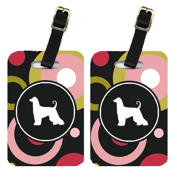 Pair of 2 Afghan Hound Luggage Tags