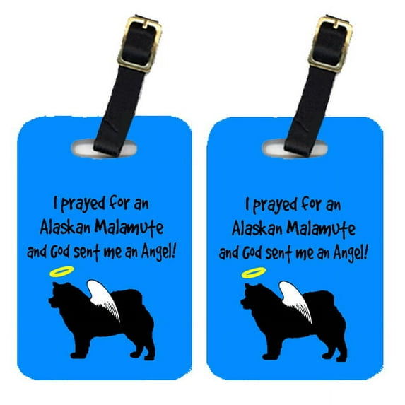 Pair of 2 Alaskan Malamute Luggage Tags