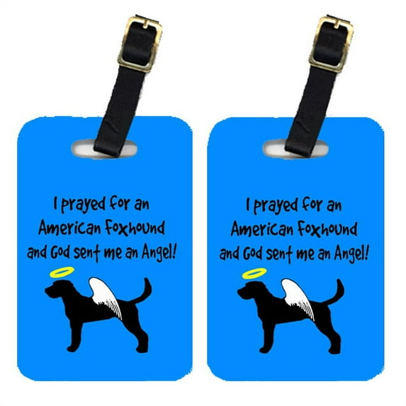 Pair of 2 American Foxhound Luggage Tags
