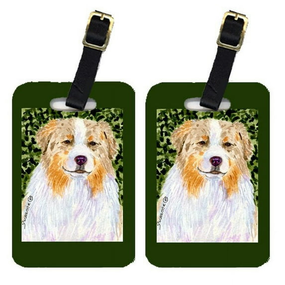 Pair of 2 Australian Shepherd Luggage Tags