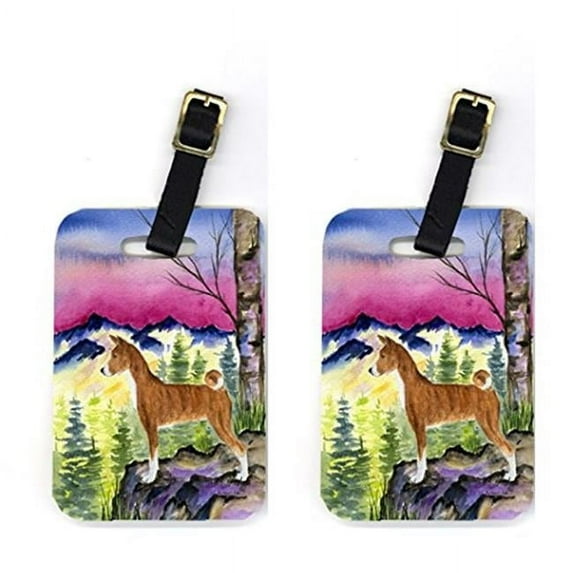 Pair of 2 Basenji Luggage Tags