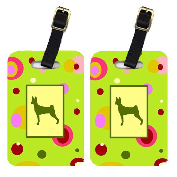 Pair of 2 Basenji Luggage Tags