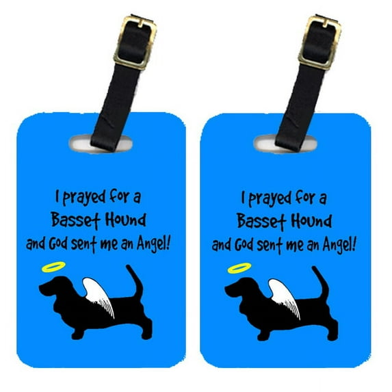 Pair of 2 Basset Hound Luggage Tags