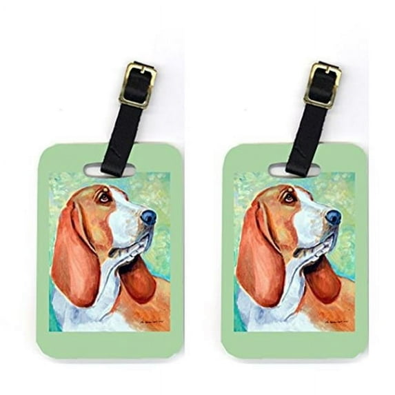 Pair of 2 Basset Hound Luggage Tags