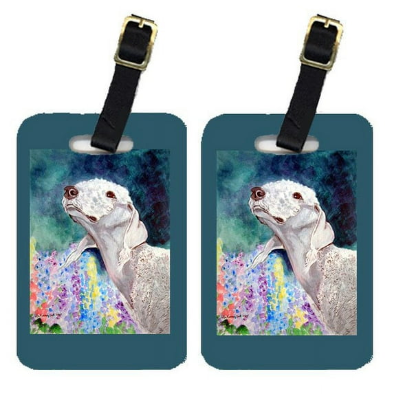 Pair of 2 Bedlington Terrier Luggage Tags