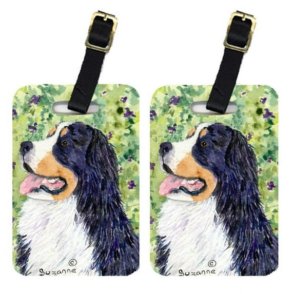 Pair of 2 Bernese Mountain Dog Luggage Tags