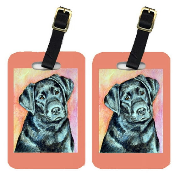 Pair of 2 Black Labrador Luggage Tags