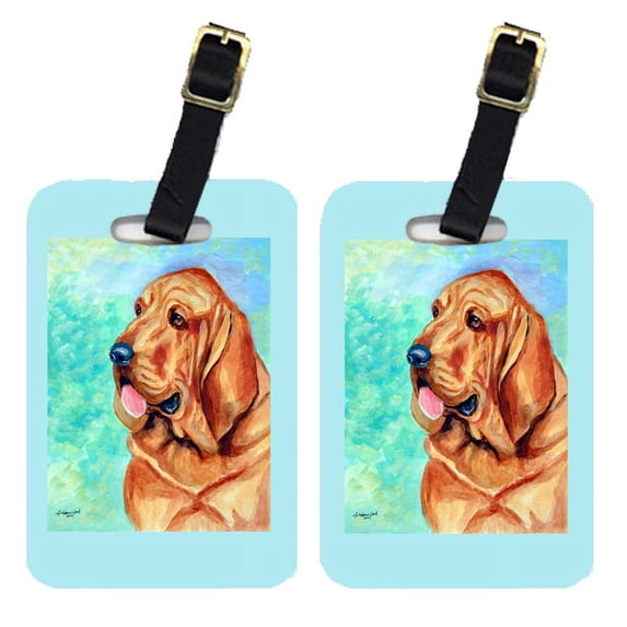 Pair of 2 Bloodhound Luggage Tags
