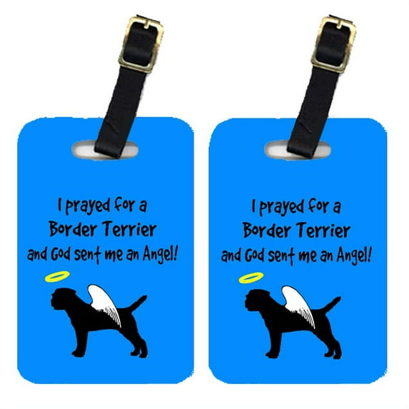 Pair of 2 Border Terrier Luggage Tags