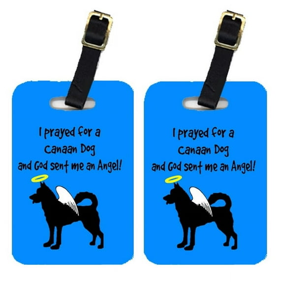 Pair of 2 Canaan Dog Luggage Tags