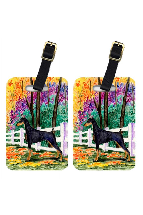 Pair of 2 Doberman Luggage Tags