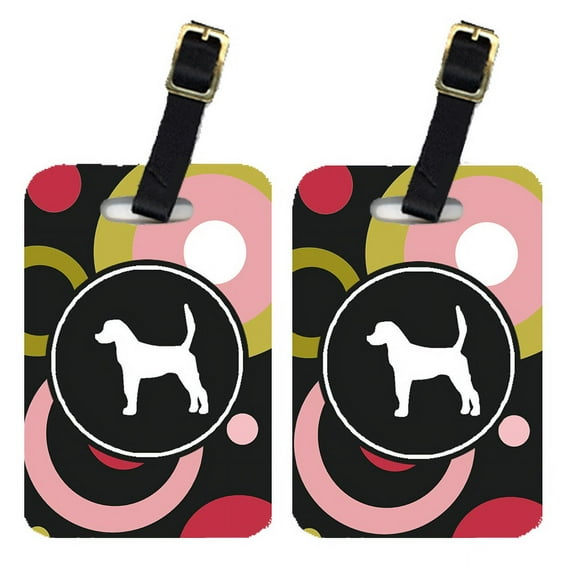 Pair of 2 English Foxhound Luggage Tags