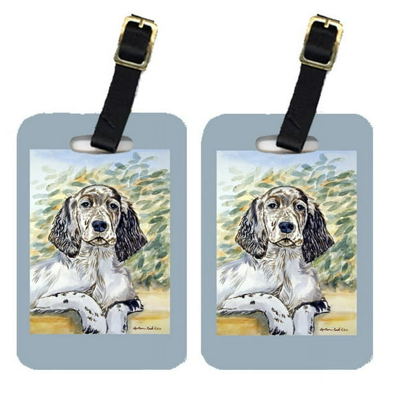 Pair of 2 English Setter Luggage Tags