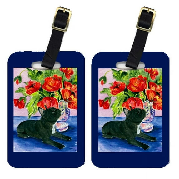 Pair of 2 French Bulldog Luggage Tags