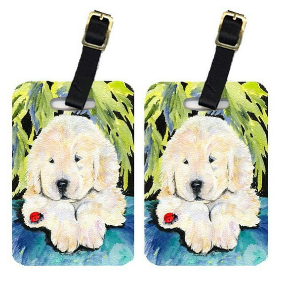 Pair of 2 Golden Retriever Luggage Tags