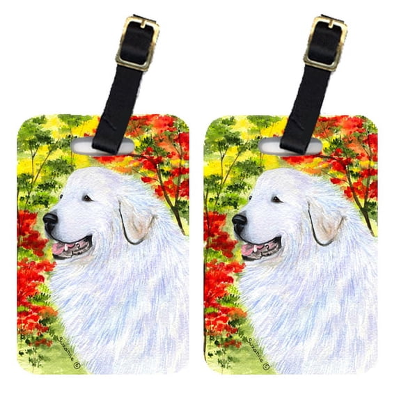 Pair of 2 Great Pyrenees Luggage Tags