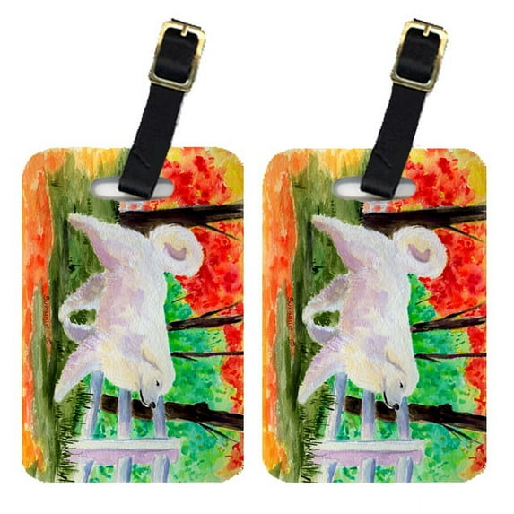 Pair of 2 Great Pyrenees Luggage Tags