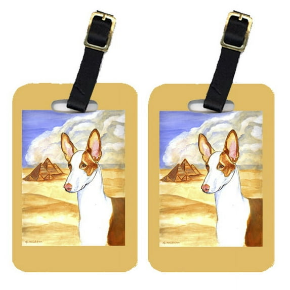 Pair of 2 Ibizan Hound Luggage Tags