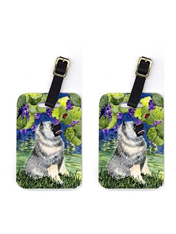 Pair of 2 Keeshond Luggage Tags