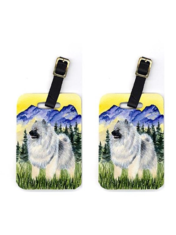 Pair of 2 Keeshond Luggage Tags