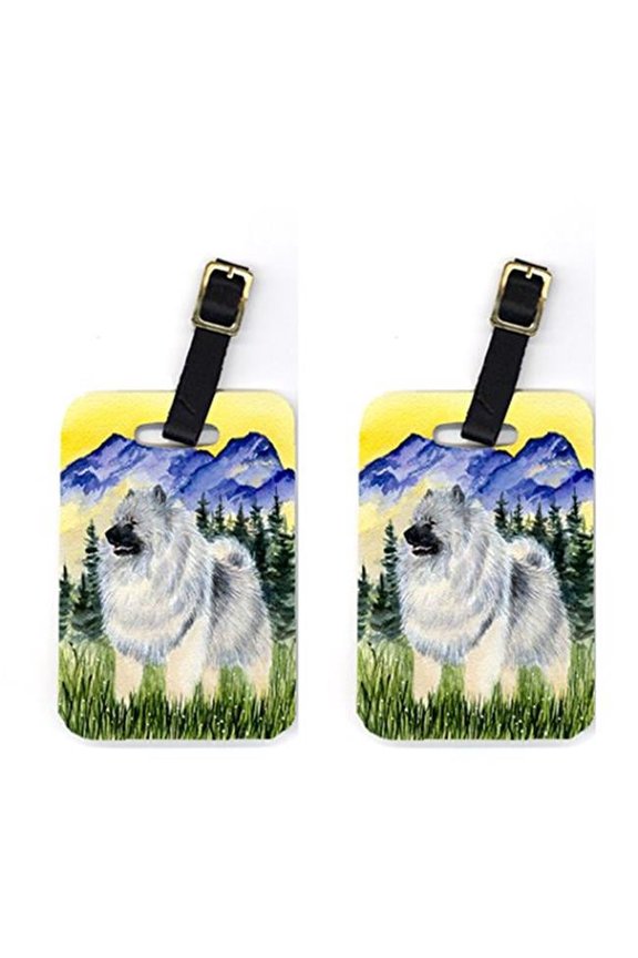 Pair of 2 Keeshond Luggage Tags
