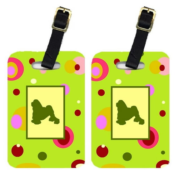 Pair of 2 Lowchen Luggage Tags