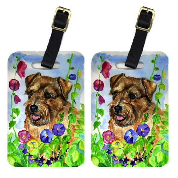 Pair of 2 Norfolk Terrier Luggage Tags
