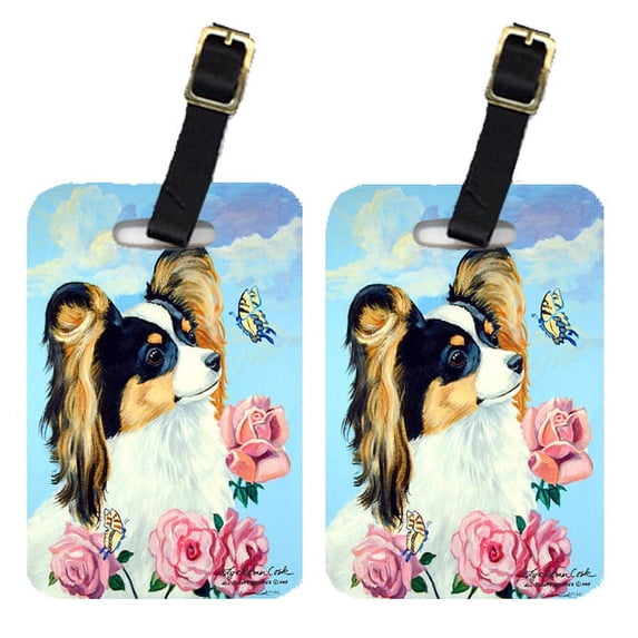 Pair of 2 Papillon Luggage Tags