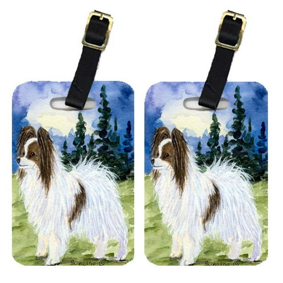 Pair of 2 Papillon Luggage Tags