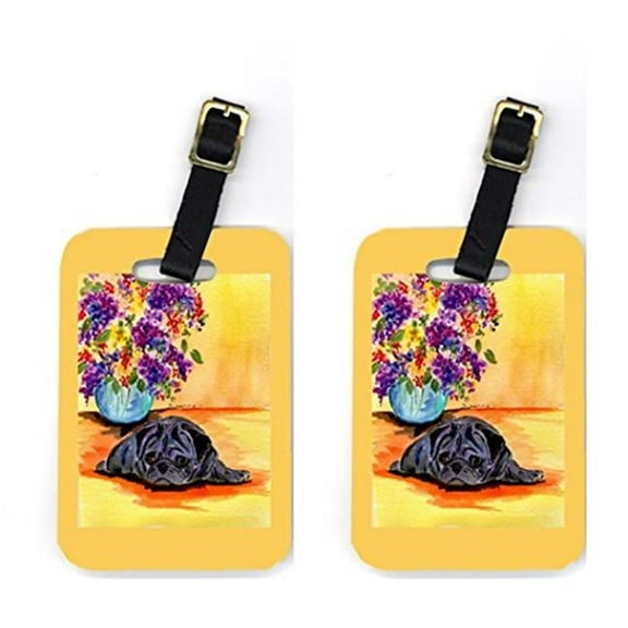 Pair of 2 Pug Luggage Tags