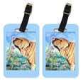 thumbnail image 1 of Pair of 2 Shar Pei smell the flowers Luggage Tags, 1 of 2
