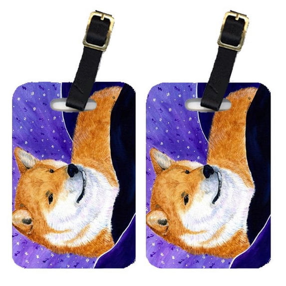 Pair of 2 Shiba Inu Luggage Tags