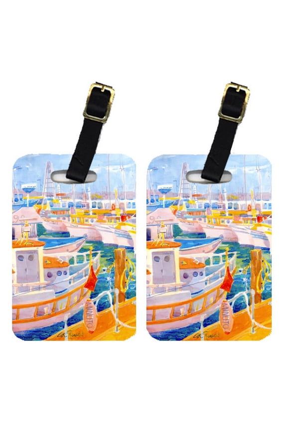 Pair of 2 Shirmp Boats Luggage Tags