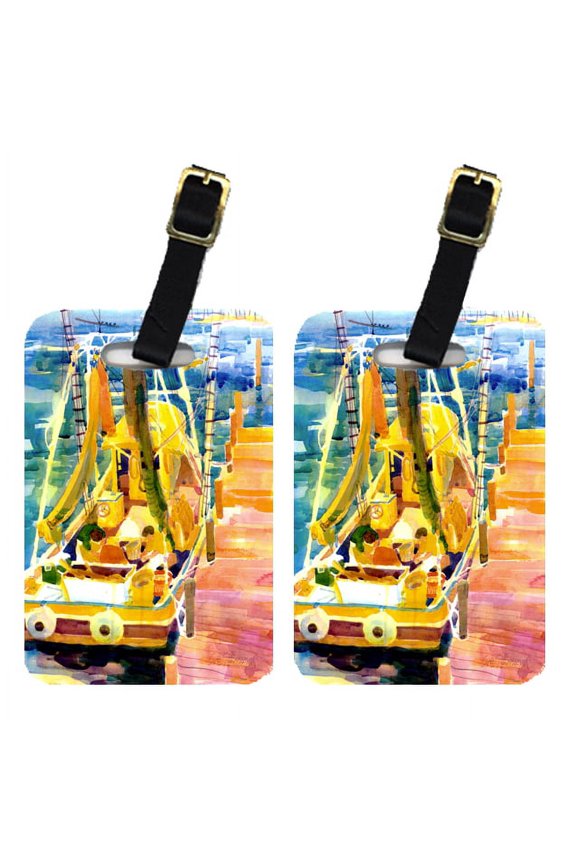 Pair of 2 Shrimp Boats Luggage Tags