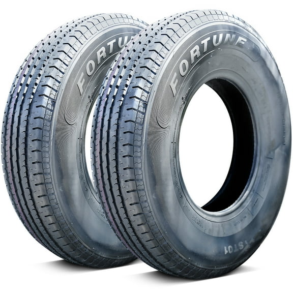 Pair of 2 Fortune ST01 Steel Belted ST205/75R14 205/75R14 105/101M D 8 Ply Trailer Tires