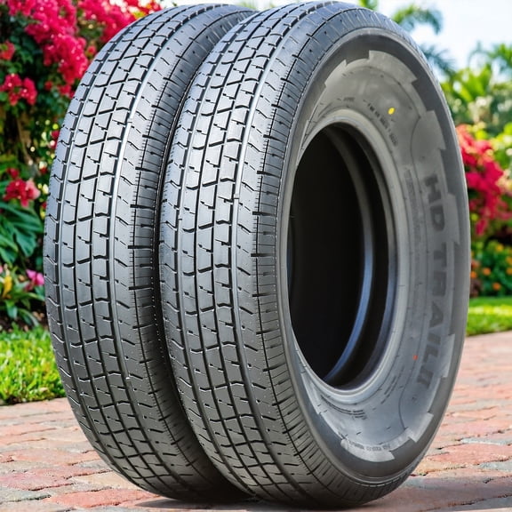 Pair of 2 Suntek HD Trail 2 Semi-Steel ST235/80R16 235/80R16 124/120M E 10 Ply Trailer Tires