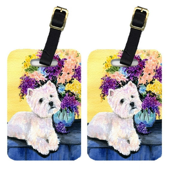 Pair of 2 Westie Luggage Tags