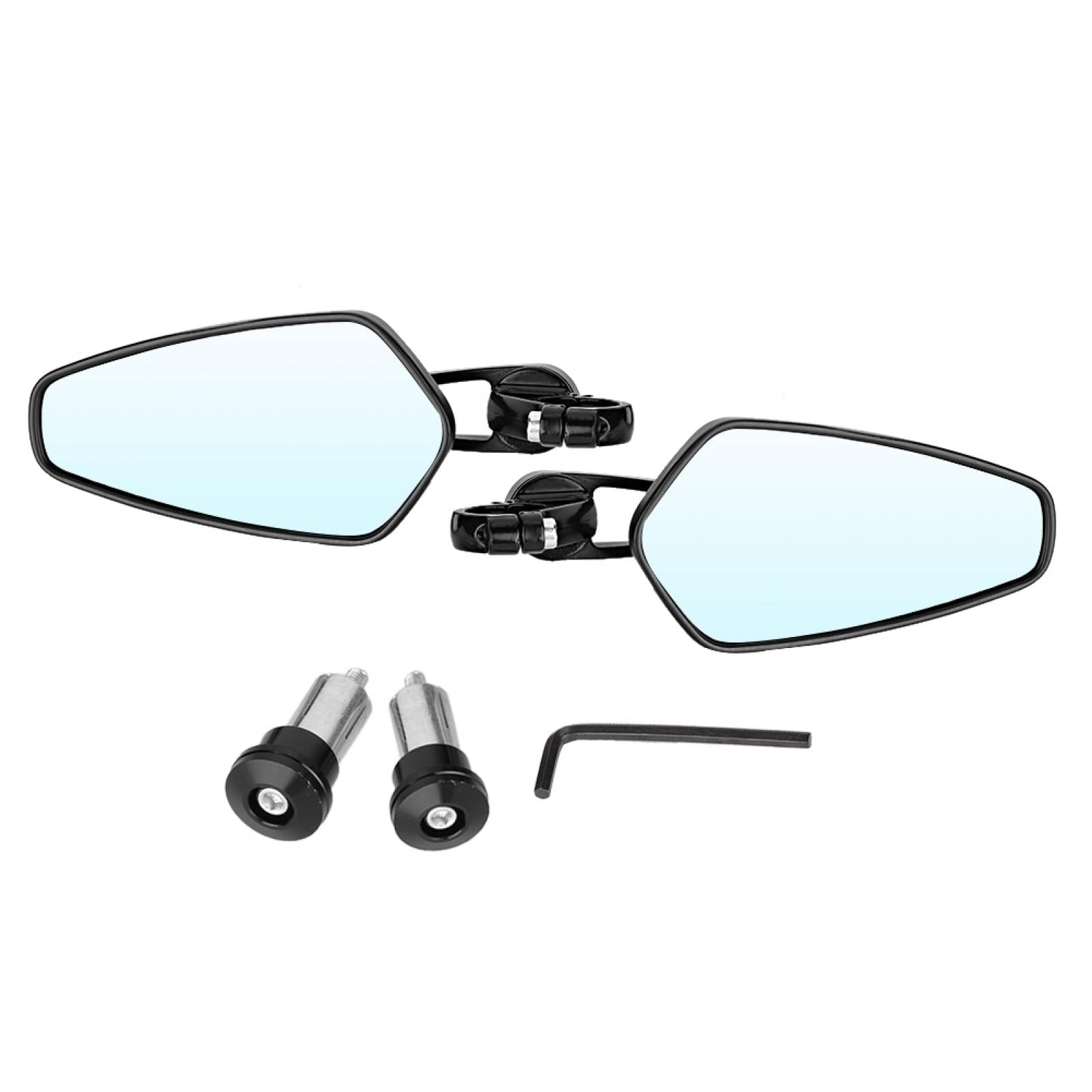 Pair of 22mm Universal Aluminum Motorcycle Handle Bar End Side Rear View Mirrors, 7/8 Inch